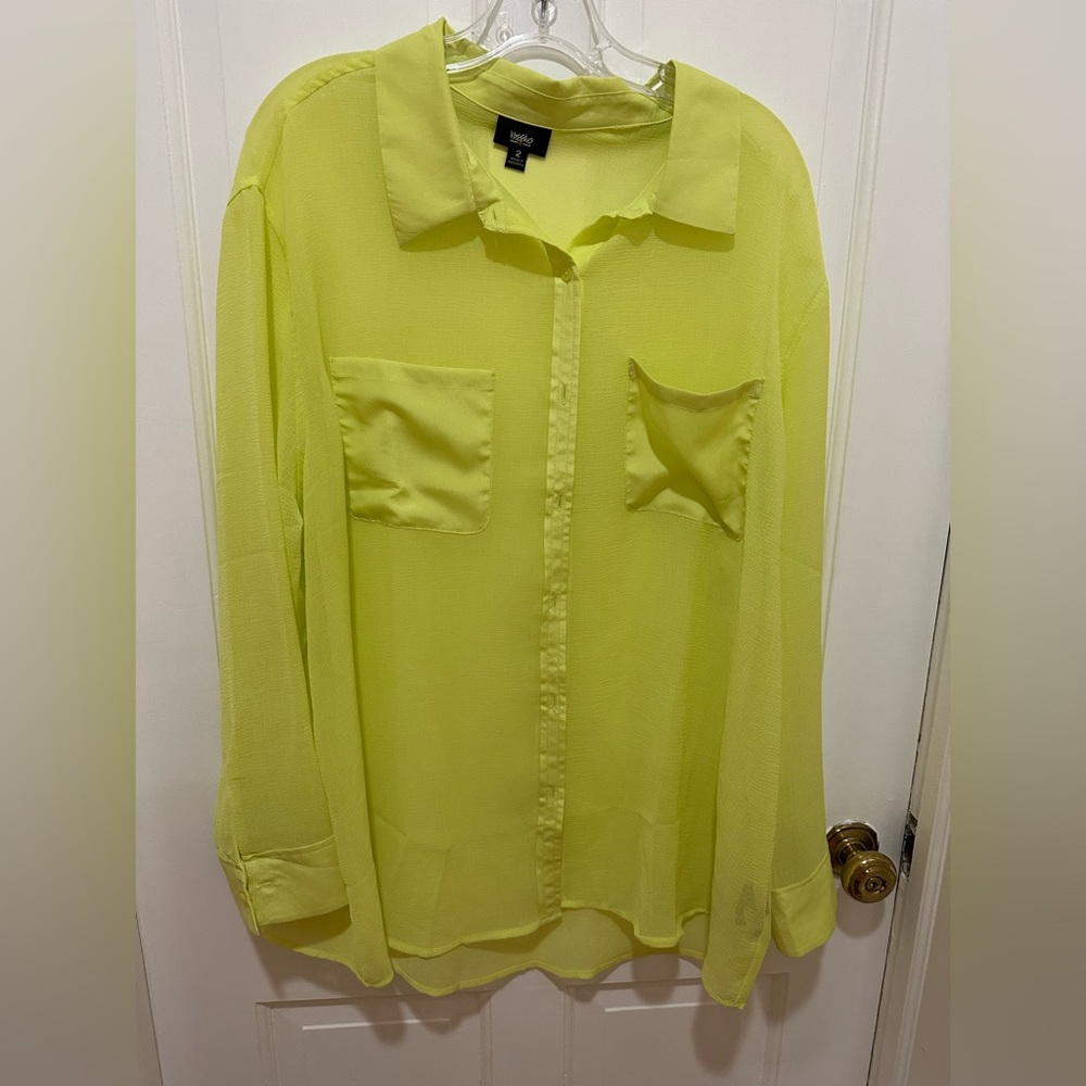 Gorgeous neon sheer blouse, gently used once. Size 2x